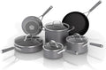 Ninja NeverStick Professional Hard-Anodized 10 Piece Pots & Pans Set, Nonstick Cookware Set, Durable, Oven Safe to 500°F, Slate Grey, C39500