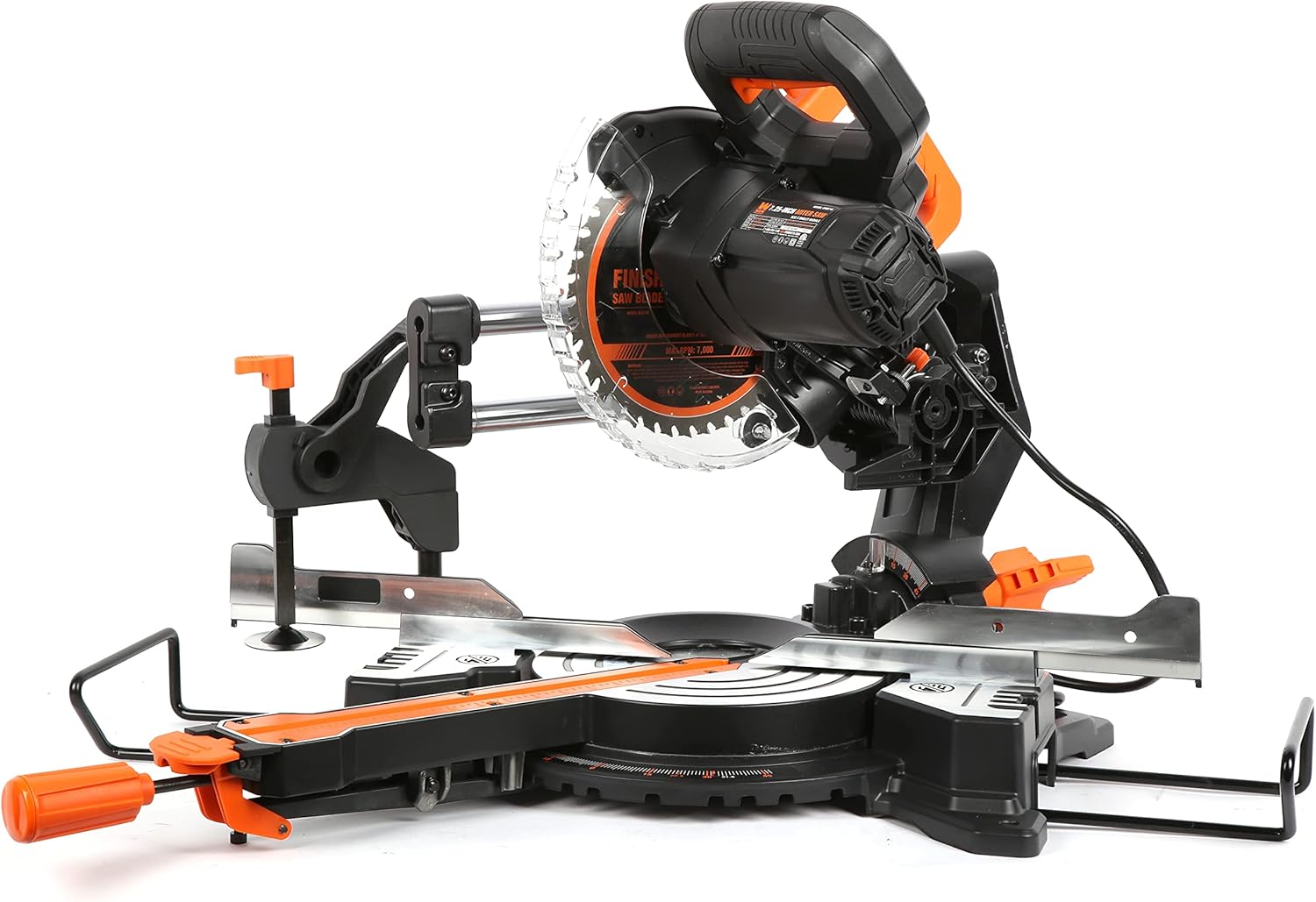 WEN MM0713 9.5-Amp 7.25-Inch Single Bevel Compact Sliding Compound Miter Saw with LED Cutline Guide, Black