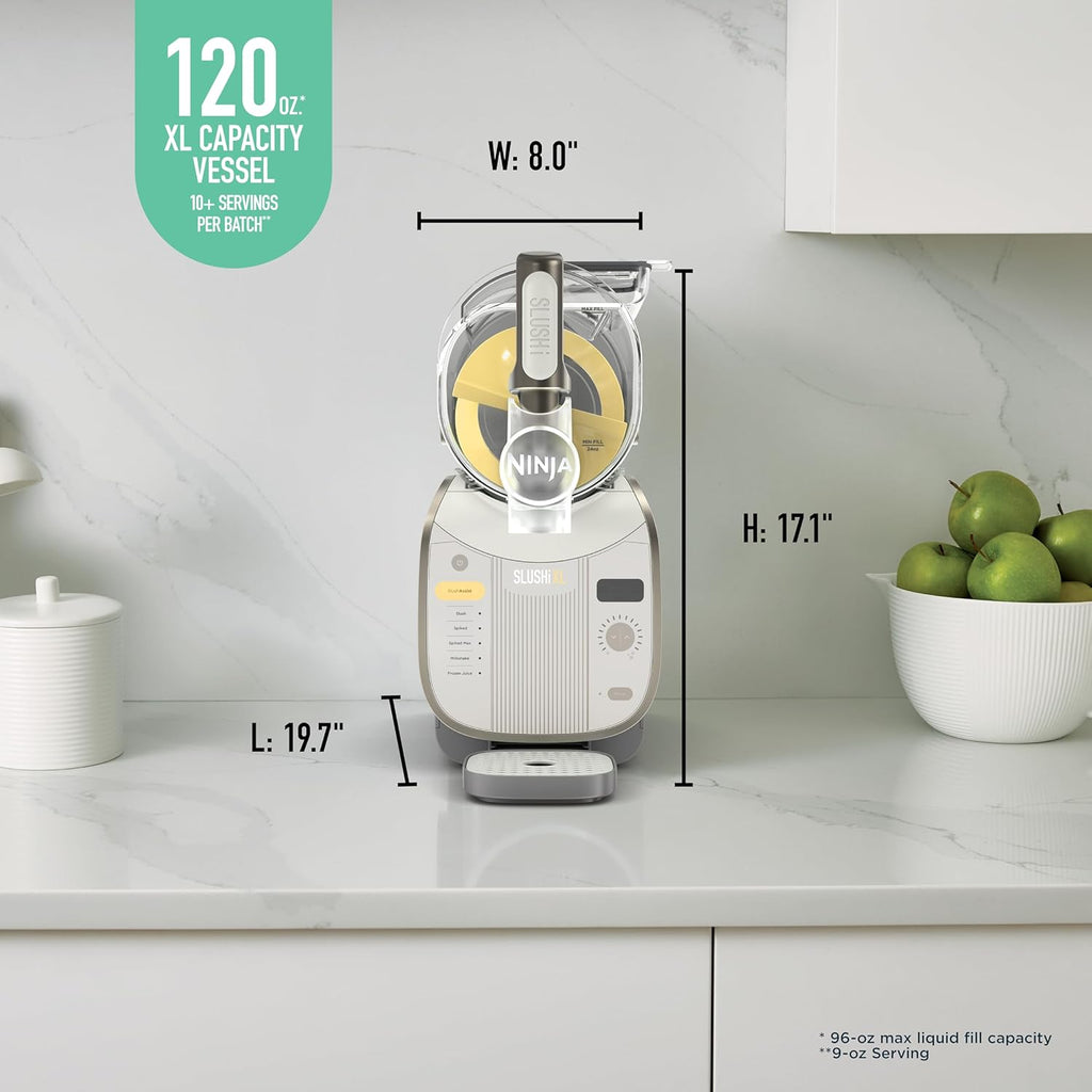 Ninja SLUSHi XL Smart Frozen Drink Maker & Slushi Machine | With SlushAssist Technology |128 oz. Capacity | Sodas, Margaritas, Frappes, Milkshakes & More | Crema | FS601BR