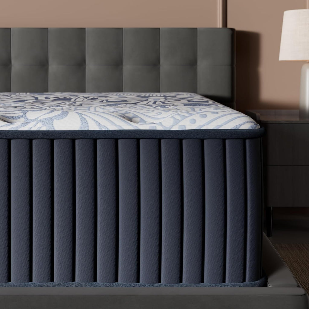 Signature Design by Ashley Firm Luxe 2.0 15 Inch Breathable Gel Latex Memory Foam Hybrid Mattress with Edge Support for Cool Sleep and Pressure Relief, Queen, Fiberglass-Free, Mattress in A Box