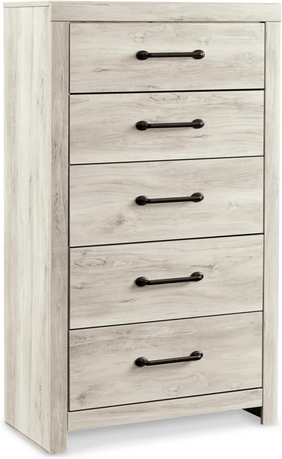Signature Design by Ashley Cambeck Vintage Casual Chest With 5 Smooth-Gliding Drawers, Meets ASTM International Safety Standards, Whitewash Finish, 31.73' W