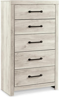Signature Design by Ashley Cambeck Vintage Casual Chest With 5 Smooth-Gliding Drawers, Meets ASTM International Safety Standards, Whitewash Finish, 31.73' W