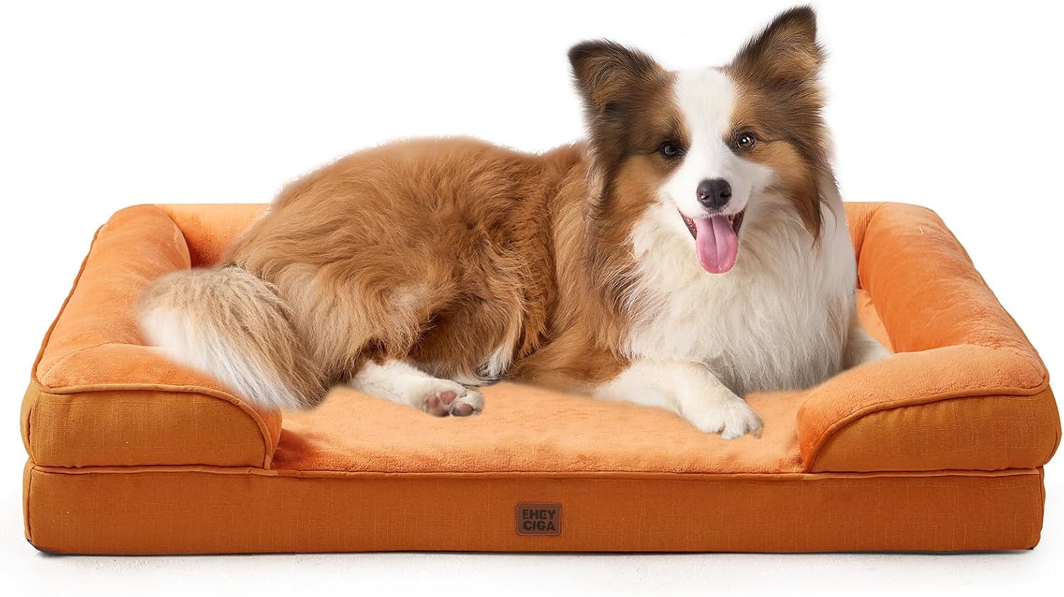 EHEYCIGA Orthopedic Dog Beds for Extra Large Dogs 44x32Inch, Waterproof Memory Foam XL Pet Bed with Sides, Non-Slip and Egg-Crate Foam Big Dog Couch Bed with Washable Removable Cover, Grey