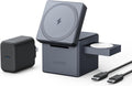 Anker 3-in-1 Cube Wireless Charger, MagSafe Charging Stand, 15W Foldable Fast Charging Station for iPhone 17/16/15, Apple Watch 1-8/Ultra, AirPods (Adapter Included, Non-Battery)