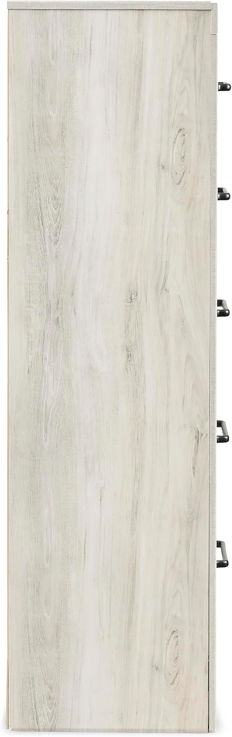Signature Design by Ashley Cambeck Vintage Casual Chest With 5 Smooth-Gliding Drawers, Meets ASTM International Safety Standards, Whitewash Finish, 31.73' W