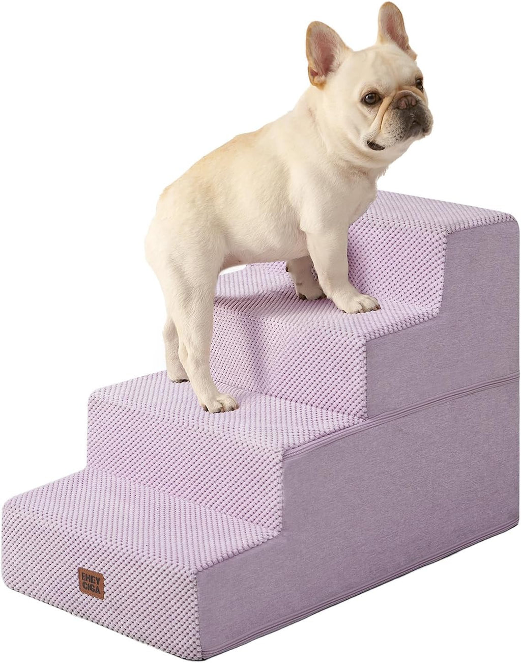 EHEYCIGA Dog Stairs for Bed 18" H, 4-Step Dog Steps for High Bed, Pet Steps for Small Dogs and Cats, Non-Slip Balanced Pet Ramp Indoor, Grey