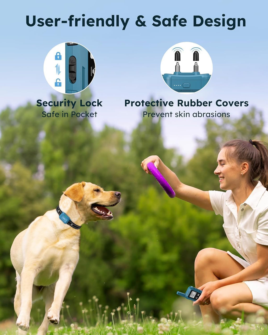 Dog Shock Collar - 4200FT Dog Training Collar with Remote, IPX8 Waterproof Electric Collar with 4 Training Modes, Security Lock, Rechargeable e-Collar for Dogs 10-120lbs