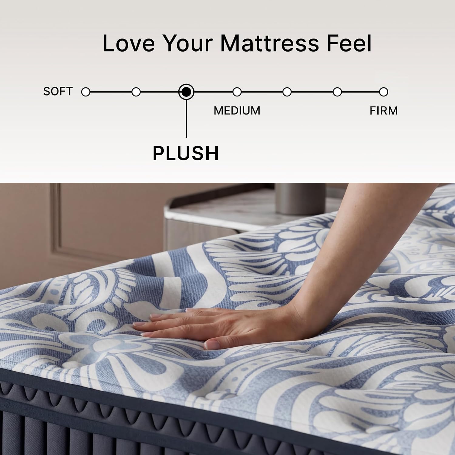 Signature Design by Ashley Plush Luxe 2.0 15 Inch Breathable Gel Latex Memory Foam Hybrid Mattress with Edge Support for Cool Sleep and Pressure Relief, Queen, Fiberglass-Free, Mattress in A Box
