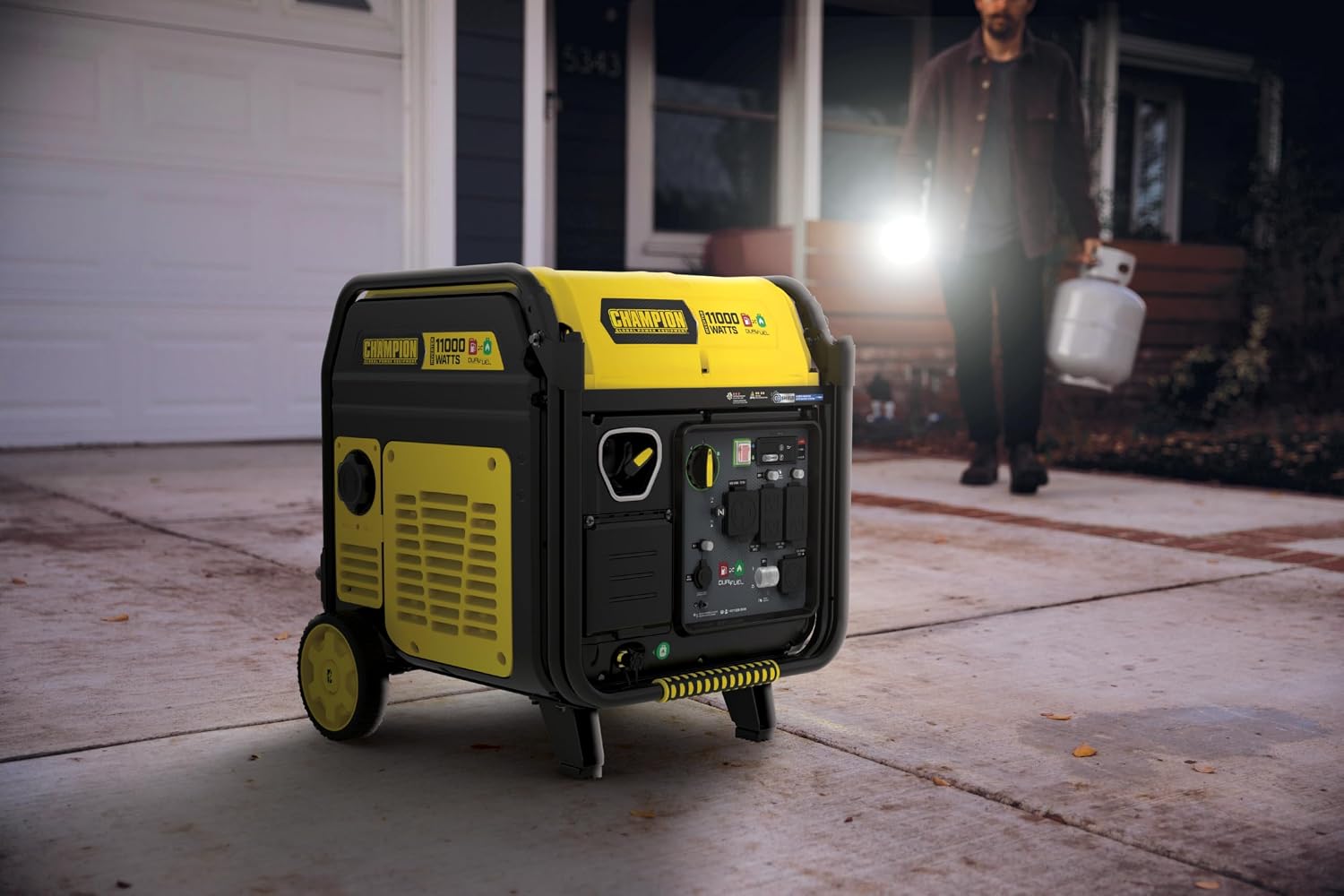 Champion Power Equipment 11,000-Watt Electric Start Dual Fuel Home Backup Portable Inverter Generator with Quiet Technology and Free 3-Year Warranty