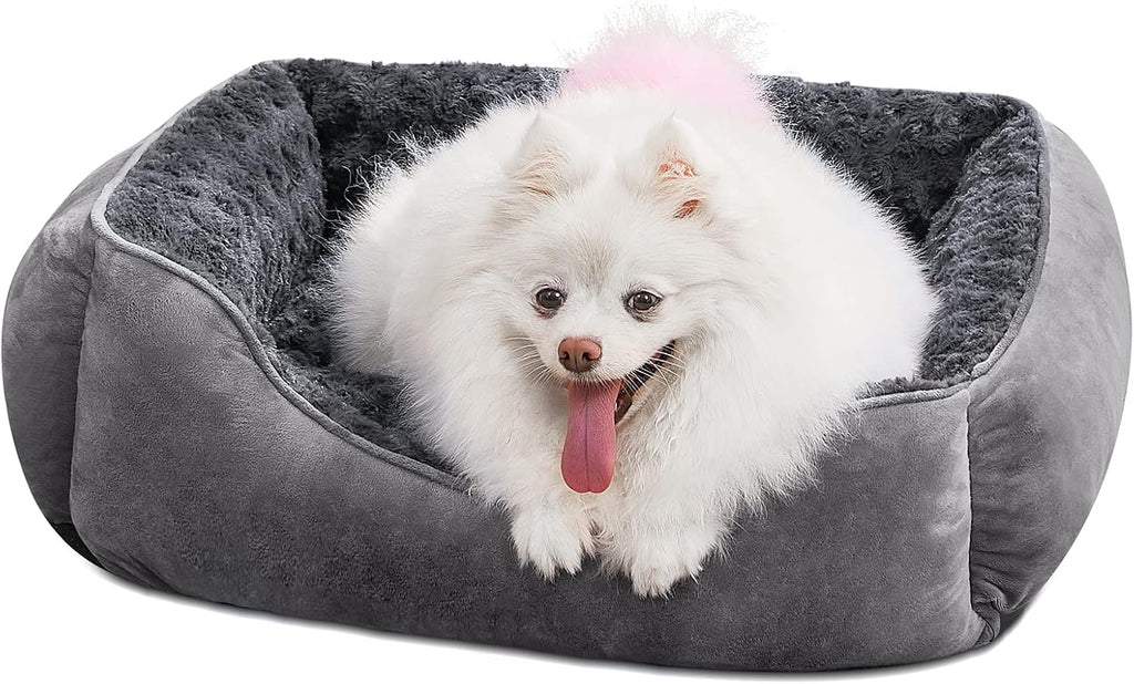 JOEJOY Rectangle Dog Bed for Large Medium Small Dogs - Washable Orthopedic Sofa Bed, Soft Breathable Puppy & Pet Cuddler, Durable Calming Dog Bed with Anti-Slip Bottom, Multiple Sizes, Beige