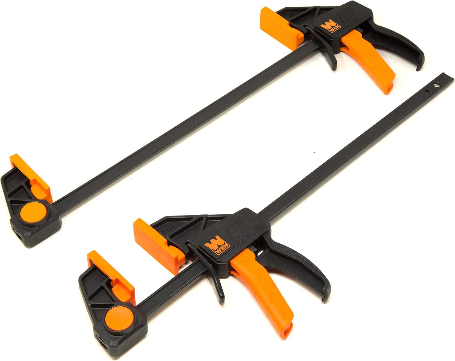 WEN CLR122 12-Inch Heavy Duty Steel Bar Clamps and Spreaders with 2.3-Inch Throat, Two Pack, Black