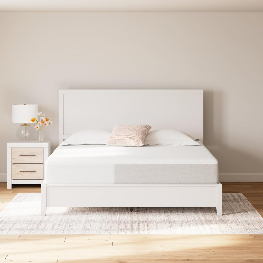 Signature Design by Ashley King Size Cool Max 12 Inch Medium Plush Cooling Gel Infused Memory Foam Mattress for Pressure Relief, Fiberglass-Free, Mattress in A Box