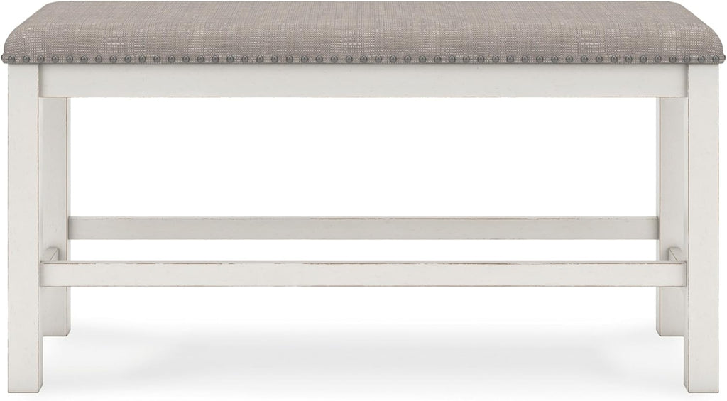 Signature Design by Ashley Robbinsdale 49" Counter Height Dining Bench, Antique White