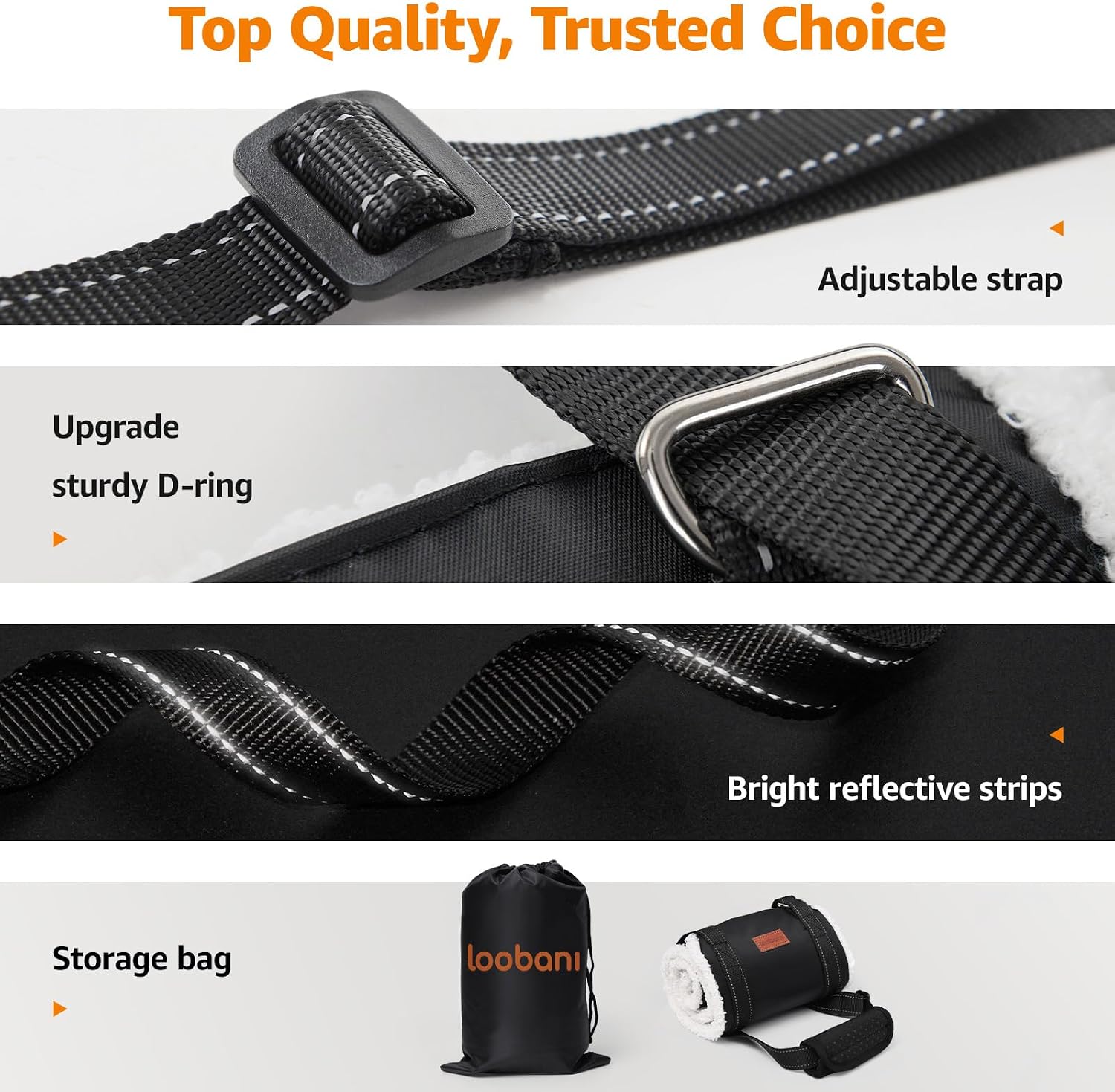 LOOBANI Portable Dog Sling for Back Legs, Hip Support Harness to Help Lift Rear for Canine Aid Old K9 Cruciate Ligament Rehabilitation