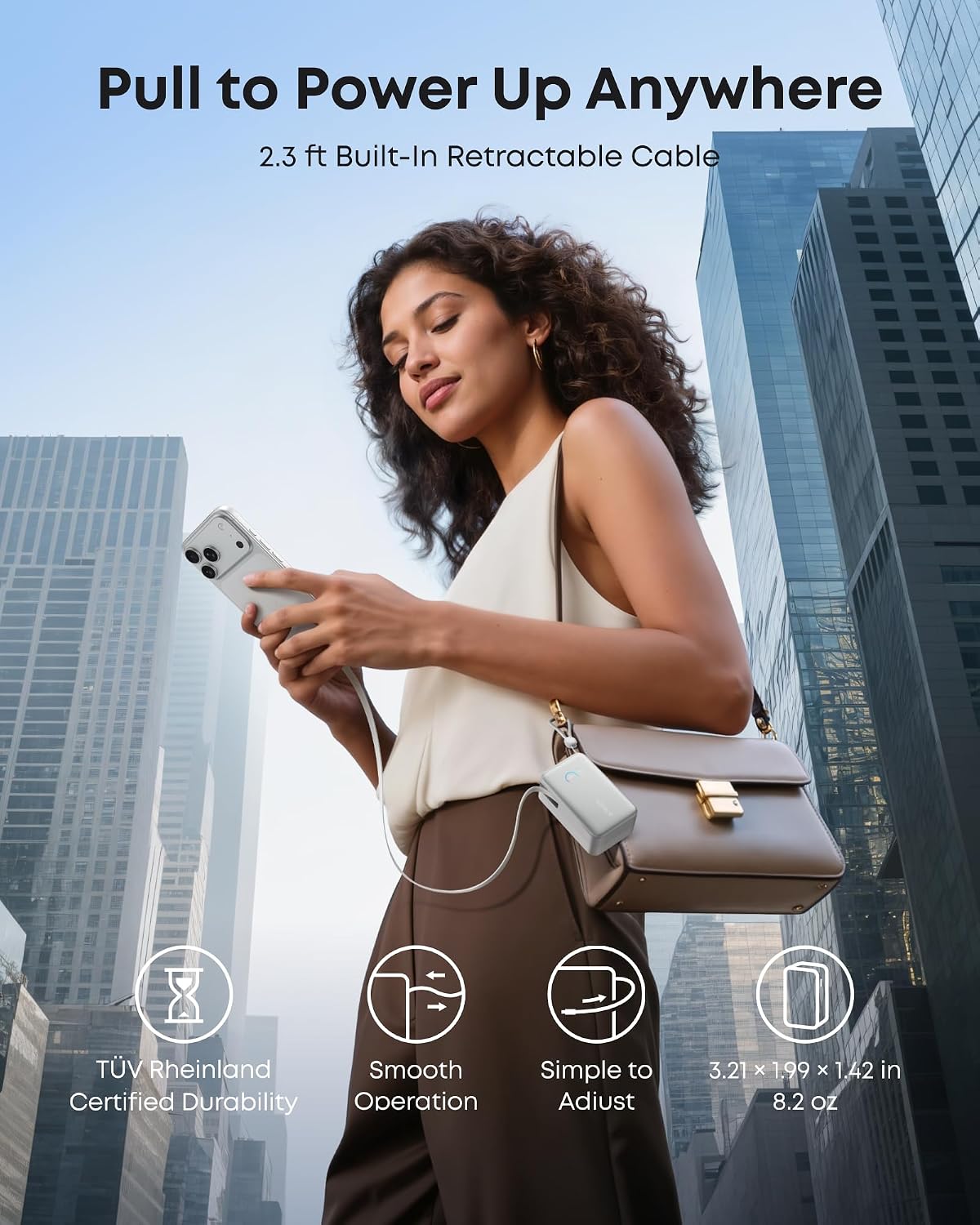 Anker Nano Power Bank, 45W 10,000mAh Portable Charger, iPhone Battery Pack | Built-In Retractable USB-C Cable, for iPhone 17 / 16 Series, iPad, Galaxy, Pixel, and More, Compact Travel Design