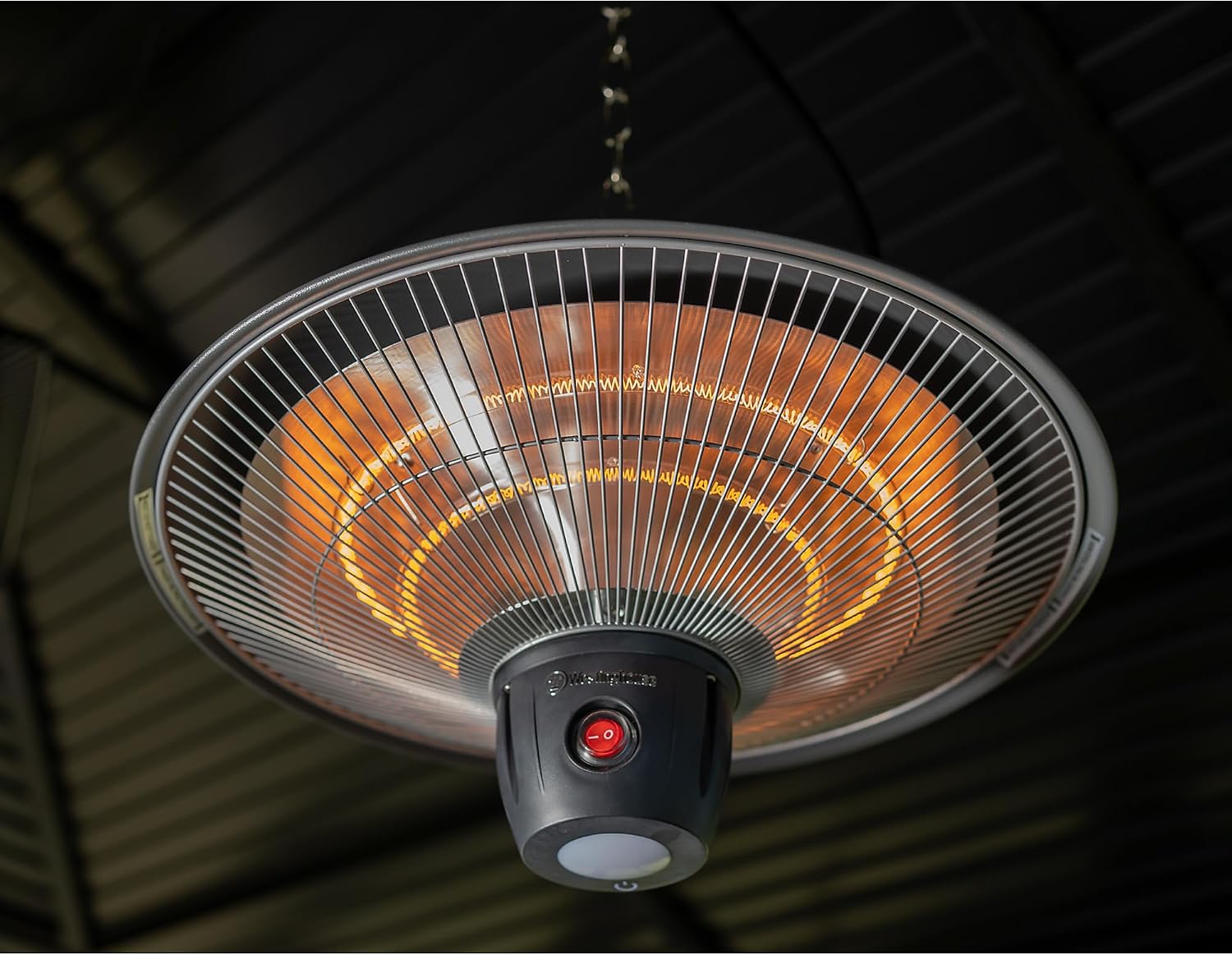 Westinghouse Outdoor Ceiling Patio Heater, Water Resistant, Adjustable Heat Output Up to 1500W, Auto Shut Off Overheat Protection, Hanging Infrared Heater for Patio Cover, Gazebo, Pergola, & More