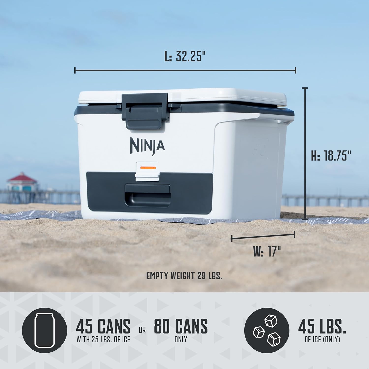 Ninja FrostVault 50qt Hard Cooler with Dry Zone | Integrated Fridge-Temp Dry Storage Drawer | Premium Heavy-Duty Insulated Cooler | Keeps Ice Cold for Days | Strawberry Rhubarb | FB151BP