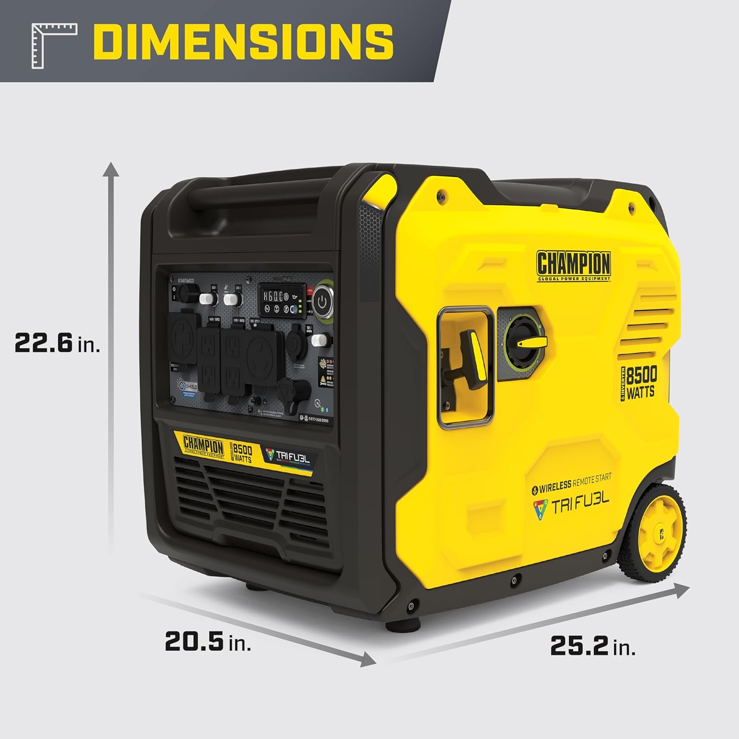 Champion Power Equipment 8500-Watt Wireless Remote Start Ultra Quiet Tri Fuel RV Ready Portable Inverter Generator with StartLINK, Free 3-Year Warranty