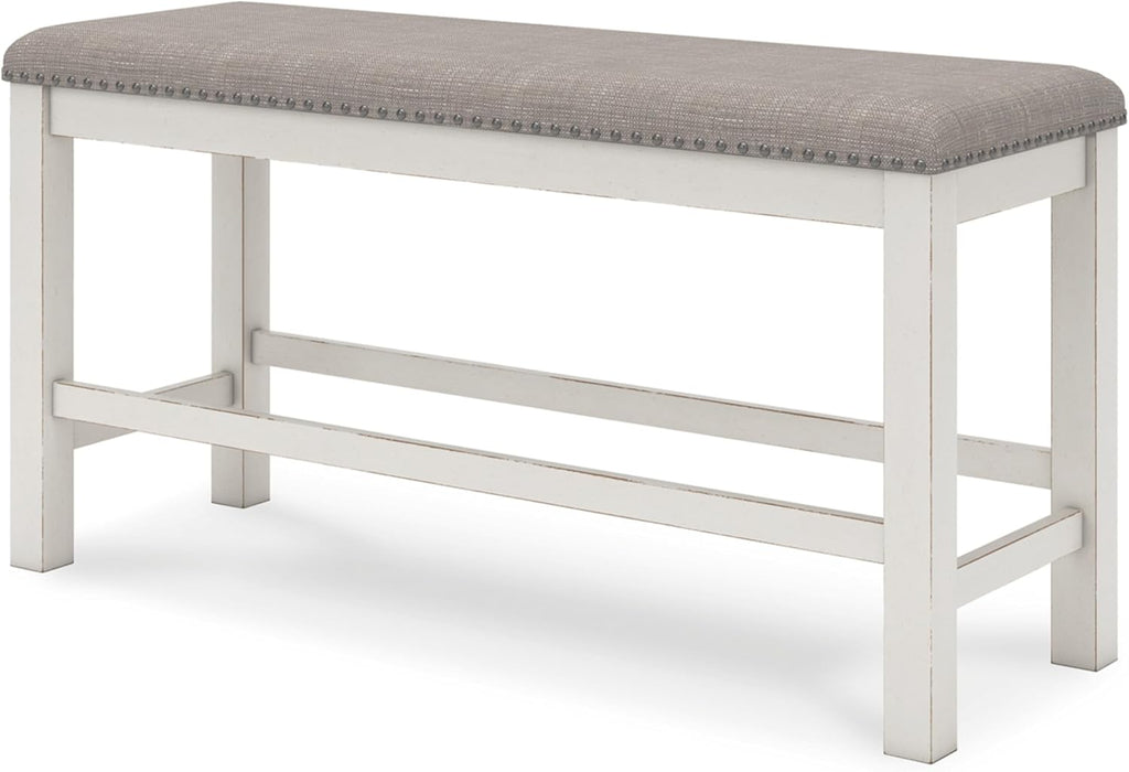 Signature Design by Ashley Robbinsdale 49" Counter Height Dining Bench, Antique White