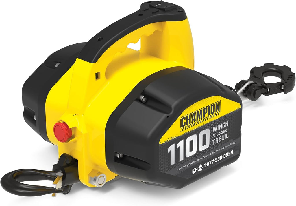 Champion Power Equipment 1100 lb. Portable 120-Volt Electric Winch Kit with Pulling and Lifting Capability