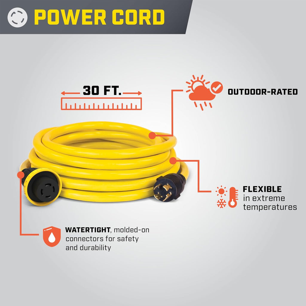 Champion Power Equipment 30-Amp Indoor-Rated Manual Transfer Switch with 25-Foot Generator Power Cord and Weather-Resistant Power Inlet Box
