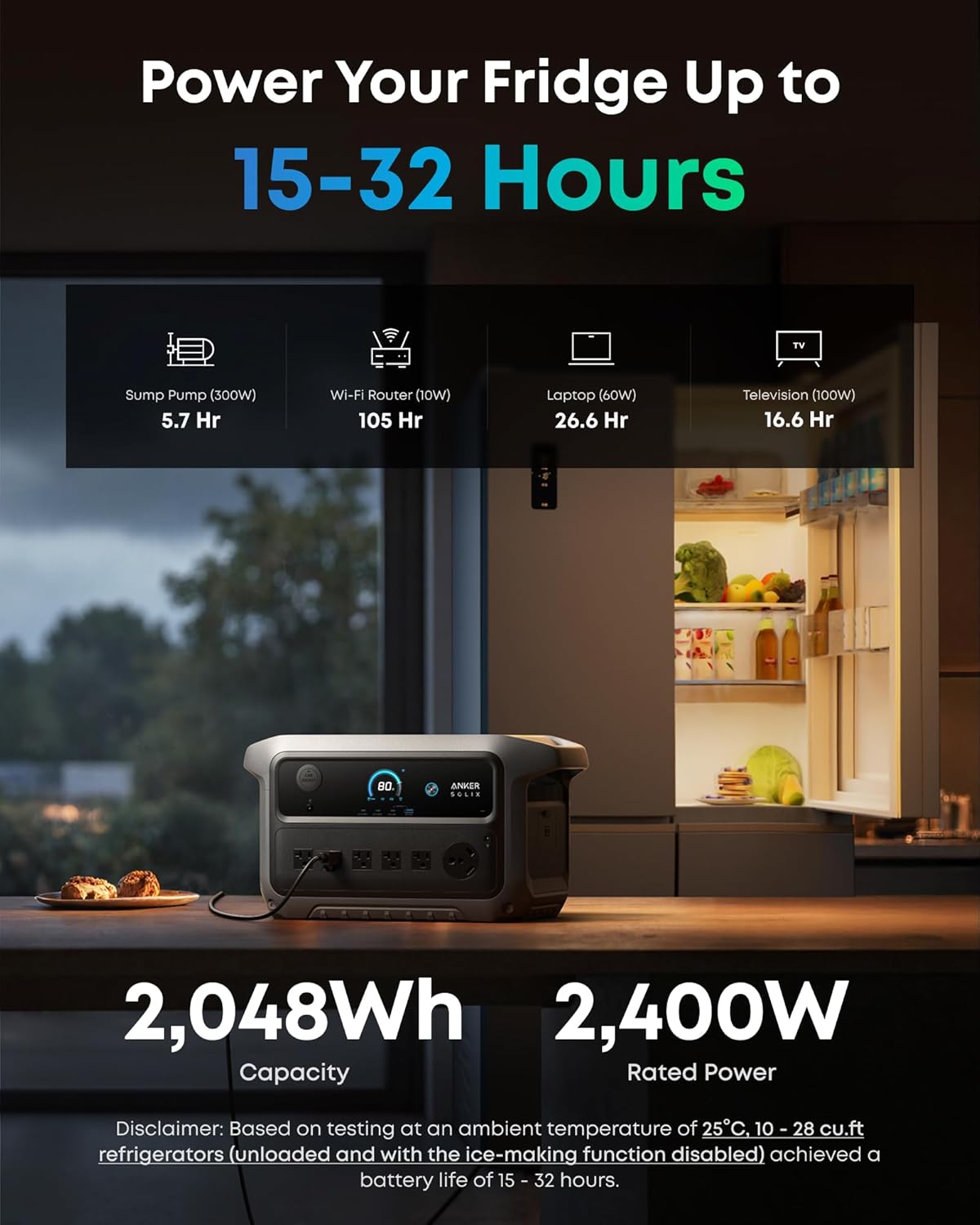 Anker SOLIX C2000 Gen 2 Portable Power Station with Expansion Battery, 2,400W (Peak 4,000W) Solar Generator, Full Charge in 58 Min, 4096wh LiFePO4 Battery for Home Backup, Power Outages, and Camping