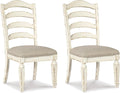 Signature Design by Ashley Realyn Dining Room Upholstered Chair 2 Count, Antique White