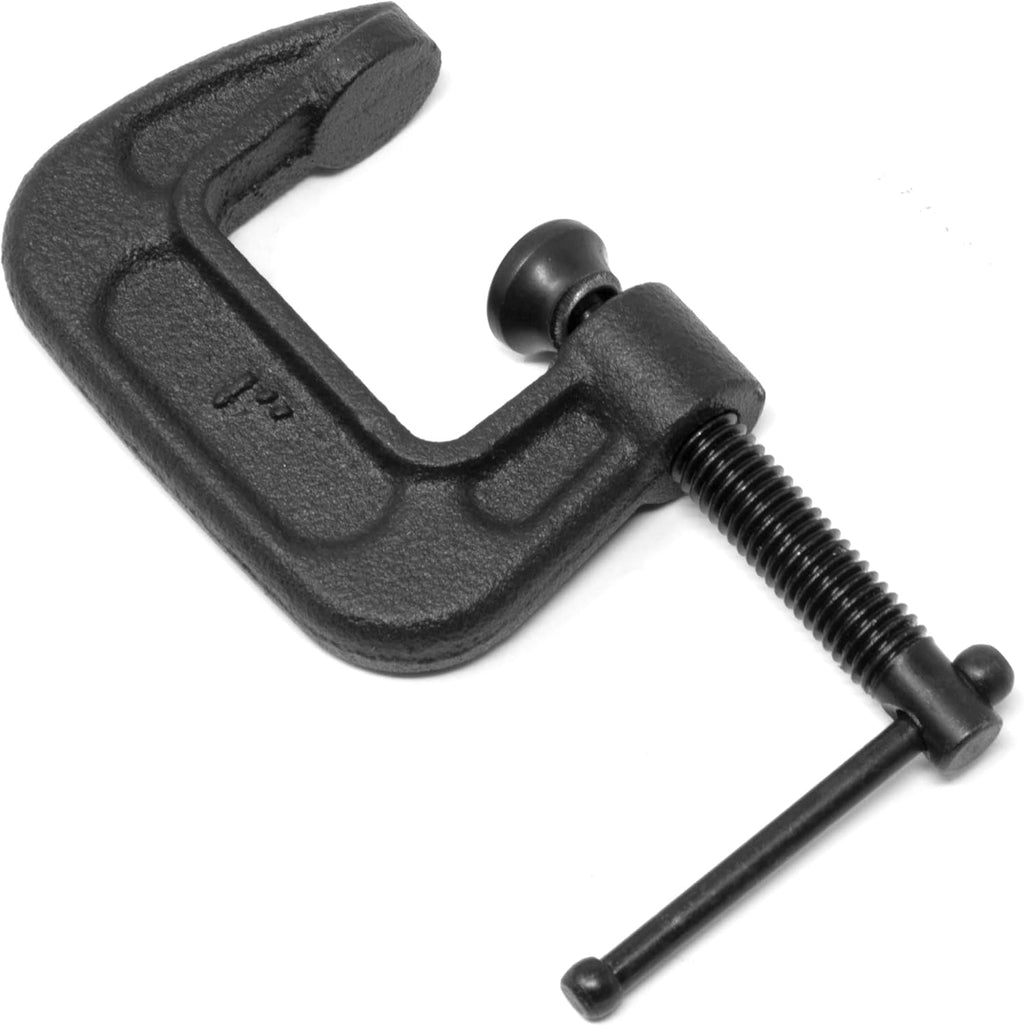 WEN CLC108 Heavy-Duty Cast Iron C-Clamps with 1-Inch Jaw Opening and 0.8-Inch Throat, 4 Pack
