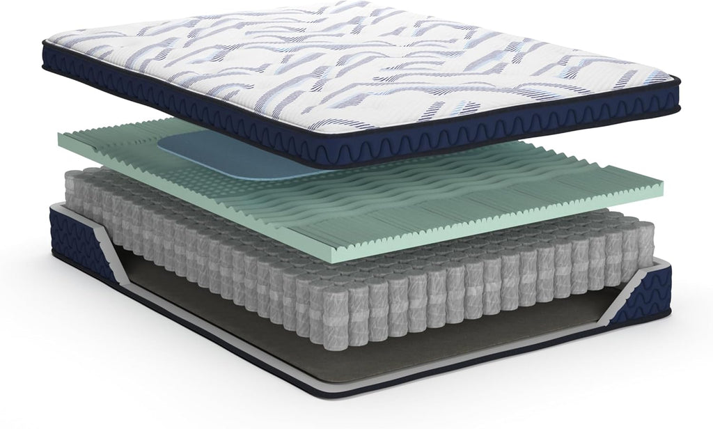 Signature Design by Ashley Chime 12 Hybrid Innerspring Queen Size Mattress, Medium Firm Feel, Gel Memory Foam for Lumbar Support, Mattress in a Box, 12 Inch