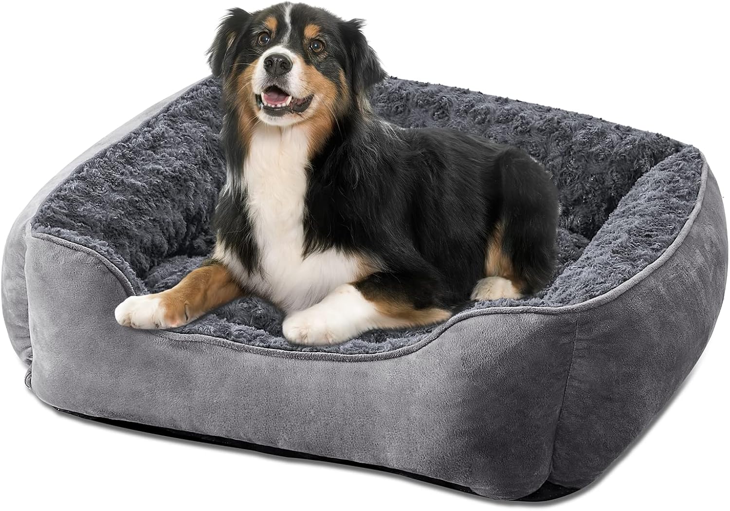 JOEJOY Rectangle Dog Bed for Large Medium Small Dogs - Washable Orthopedic Sofa Bed, Soft Breathable Puppy & Pet Cuddler, Durable Calming Dog Bed with Anti-Slip Bottom, Multiple Sizes, Beige