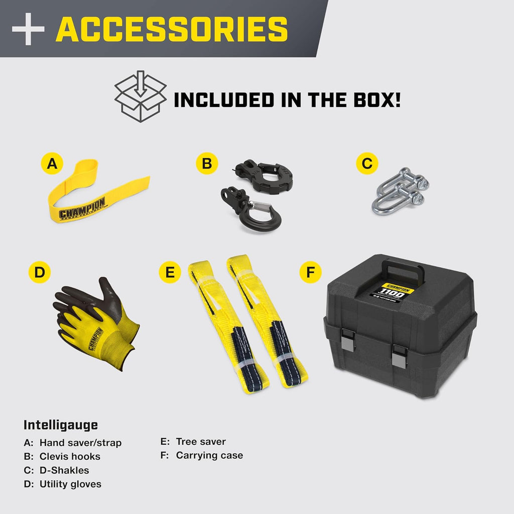 Champion Power Equipment 1100 lb. Portable 120-Volt Electric Winch Kit with Pulling and Lifting Capability