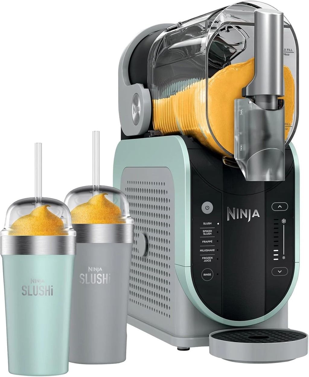 Ninja SLUSHi with RapidChill Technology, 96 oz. Frozen Drink & Slushie Machine, 5 Programs, Slush, Spiked Slush, Frappe, Milkshake, Frozen Juice, FS305CO + Two 16-oz Insulated Bubble Cups (Renewed)