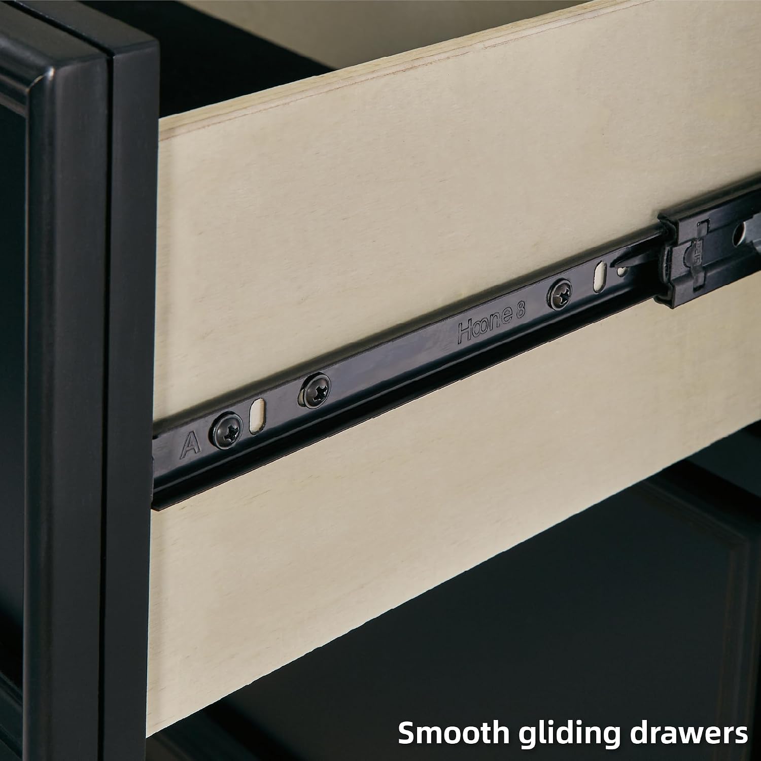 Signature Design by Ashley Lanolee Classic 2 Drawer Nightstand for Bedroom, 26.75" Tall, Black