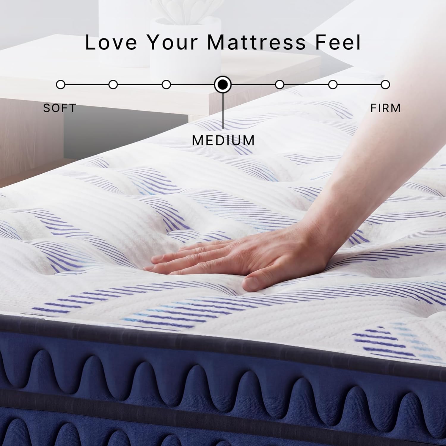 Signature Design by Ashley Chime 12 Hybrid Innerspring Queen Size Mattress, Medium Firm Feel, Gel Memory Foam for Lumbar Support, Mattress in a Box, 12 Inch