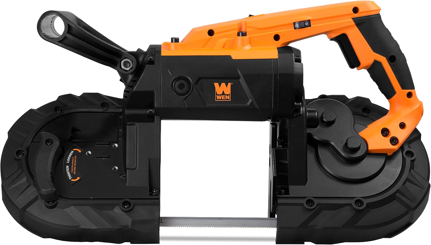 WEN Portable Band Saw for Metal, 10-Amp, Variable Speed, Handheld (94396)
