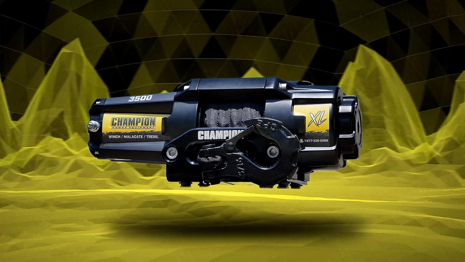 Champion Power Equipment XL 3500-lb. ATV/UTV Synthetic Rope Winch Kit
