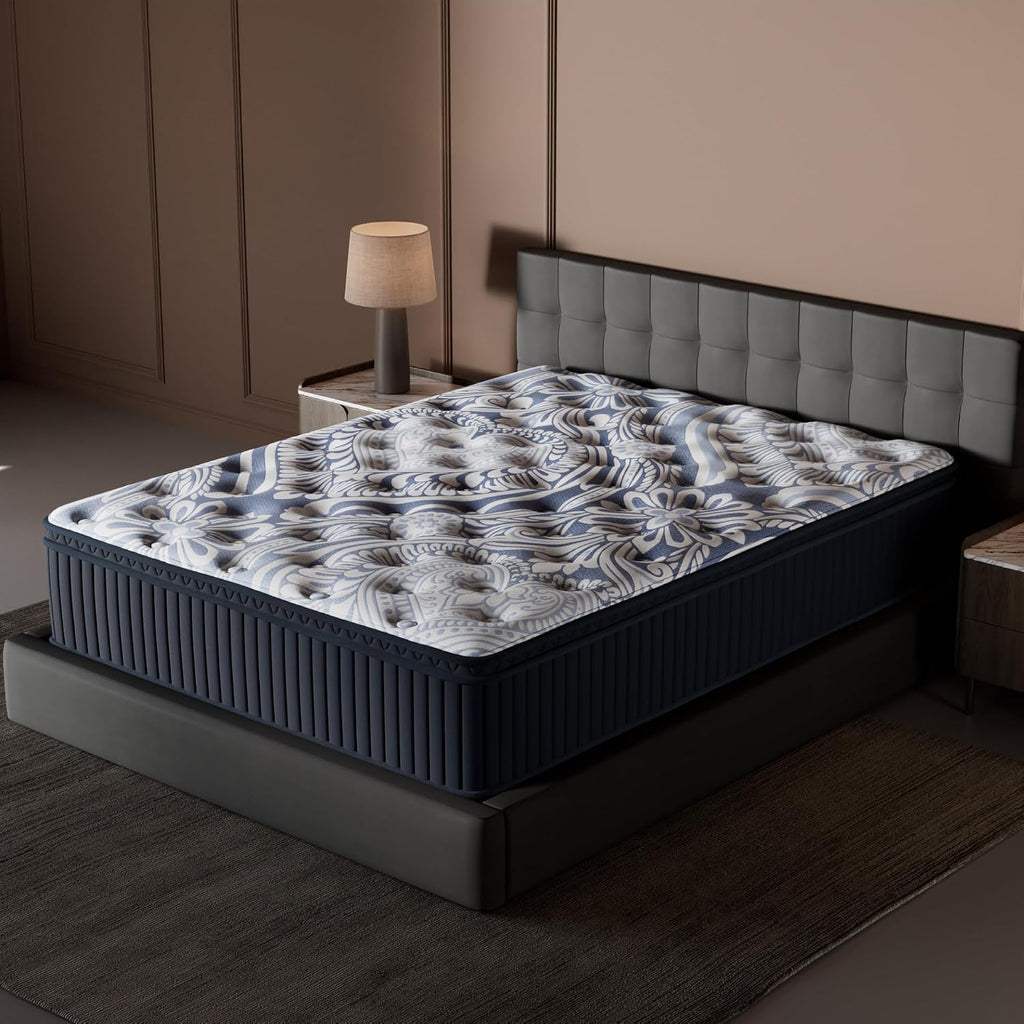 Signature Design by Ashley Plush Luxe 2.0 15 Inch Breathable Gel Latex Memory Foam Hybrid Mattress with Edge Support for Cool Sleep and Pressure Relief, Queen, Fiberglass-Free, Mattress in A Box