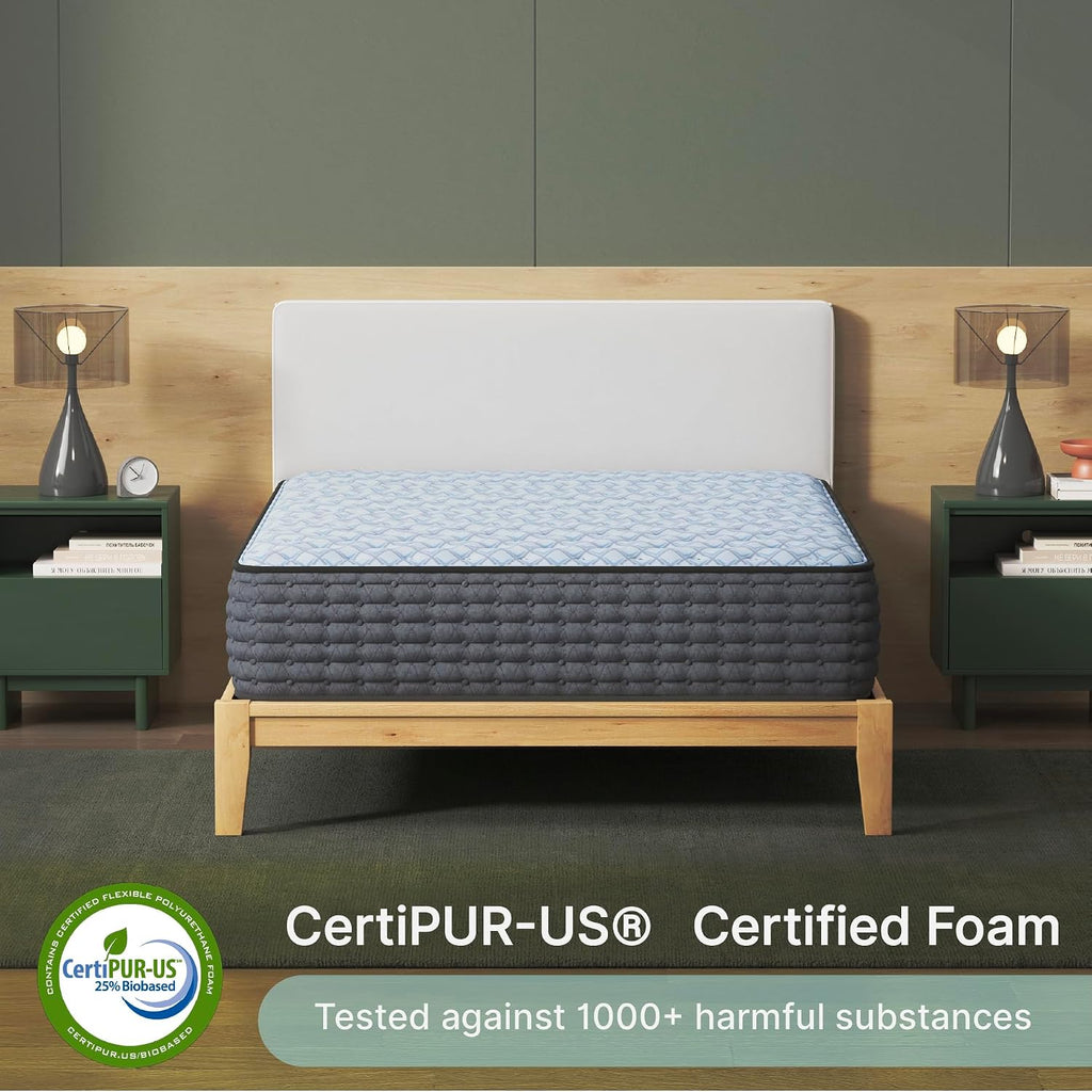 Signature Design by Ashley Destin Cove Firm Extra Firm 14 Inch Mattress with Low Motion Transfer and Temperature Regulating, Mattress in a Box, Queen