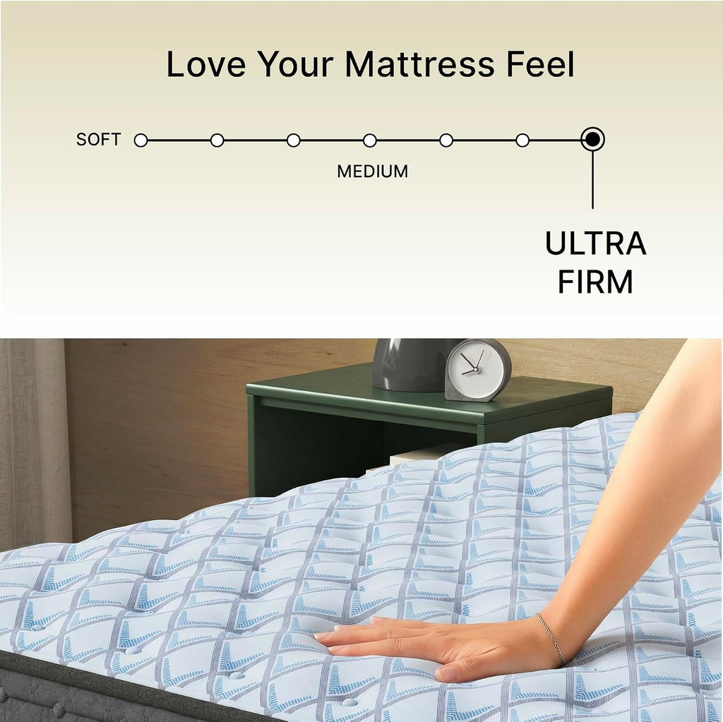 Signature Design by Ashley Destin Cove Firm Extra Firm 14 Inch Mattress with Low Motion Transfer and Temperature Regulating, Mattress in a Box, Queen