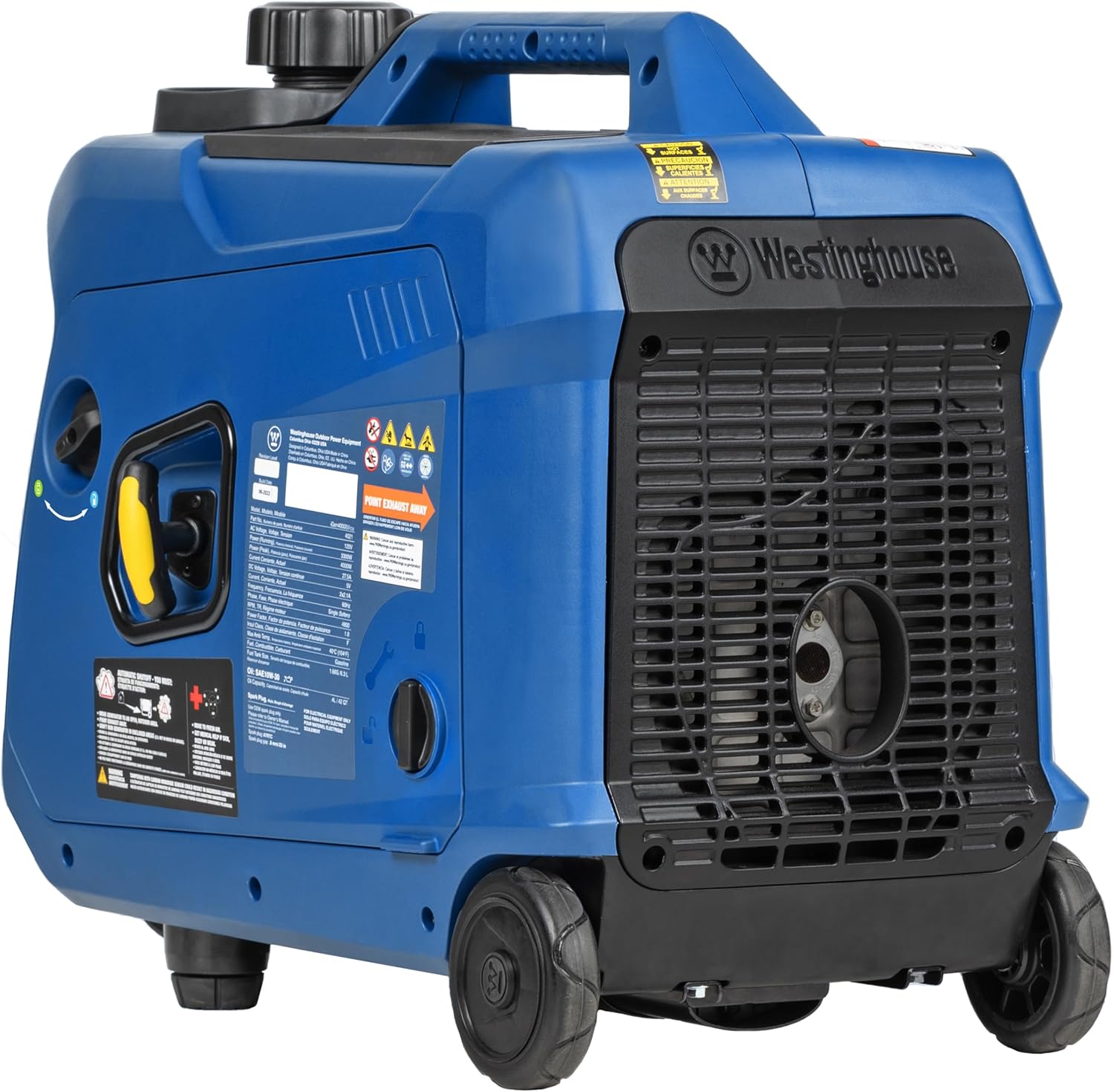 Westinghouse 4000 Peak Watt Super Quiet Dual Fuel Portable Inverter Generator, Wheel & Handle Kit, Gas & Propane Powered, RV Ready, CO Sensor, Parallel Capable