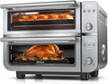 Ninja Double Oven Pro Smart XL Countertop Oven & Air Fryer | 30.2 Qt Capacity |12-in-1 Versatility with Smart Finish & DualZone Tech to Cook 2 Meals at Once | Fit up to 4.5lb Chicken | Silver | DCT821