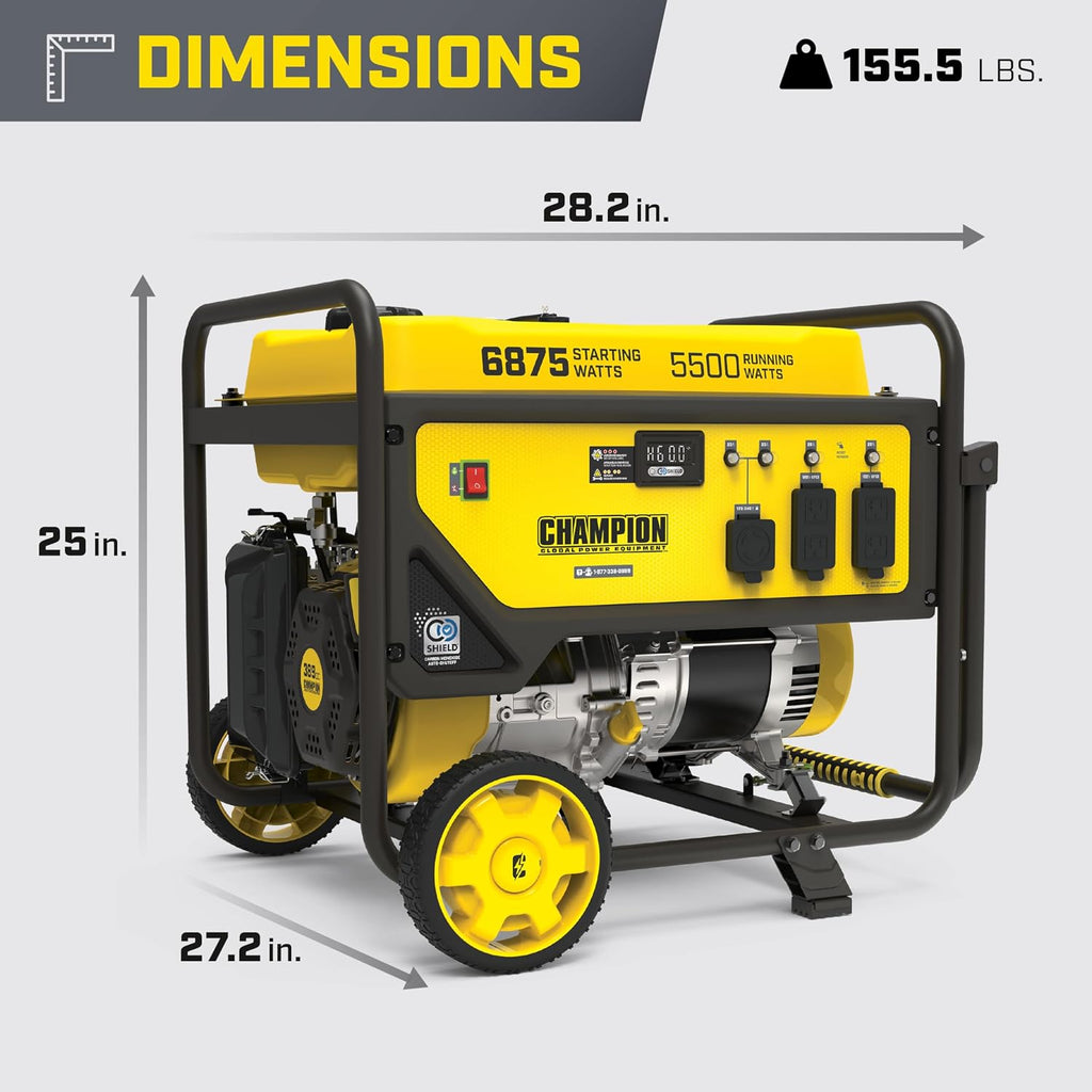 Champion Power Equipment 6875-Watt Portable Generator with Free 3-Year Warranty