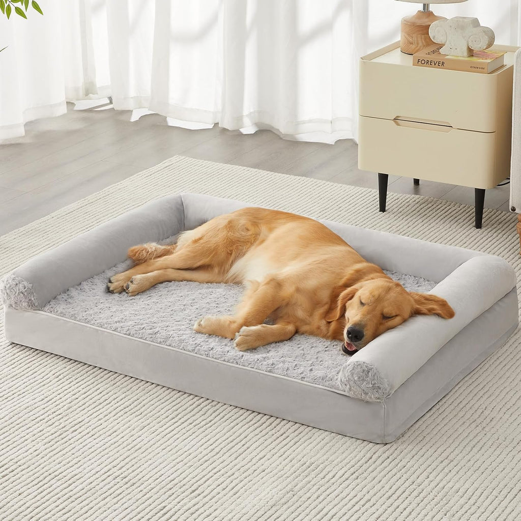 BFPETHOME Orthopedic Washable Dog Beds Large Sized Senior Dog for Comfy Sleeping with Removable Cover, Waterproof Big Soft Pet Couch Bed for Dogs Relax