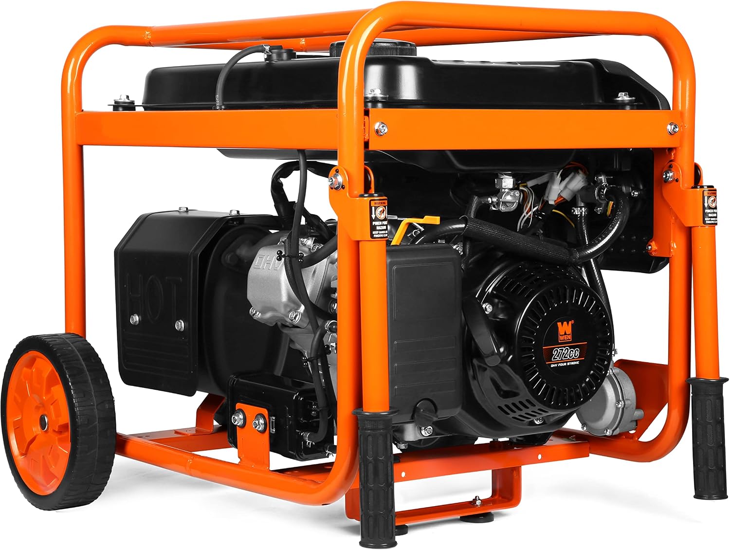 WEN DF623X 6250-Watt 120-Volt/240-Volt Dual Fuel Electric Start Portable Generator with Wheel Kit and CO Shutdown Sensor, Black