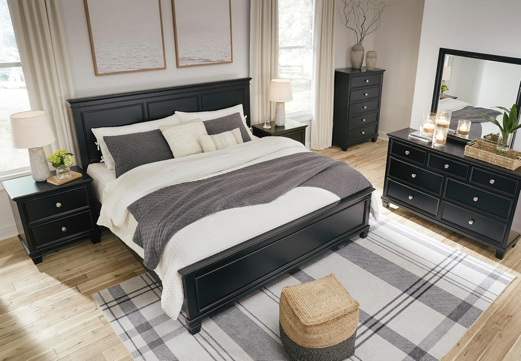 Signature Design by Ashley Lanolee Traditional 5 Drawer Chest for Bedroom, Black