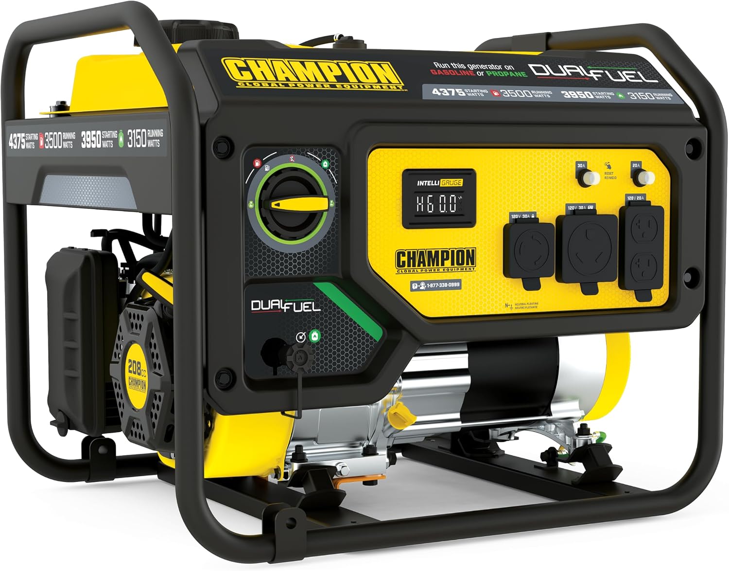 Champion Power Equipment 4375-Watt Dual Fuel RV Ready Portable Generator with Free 3-Year Warranty