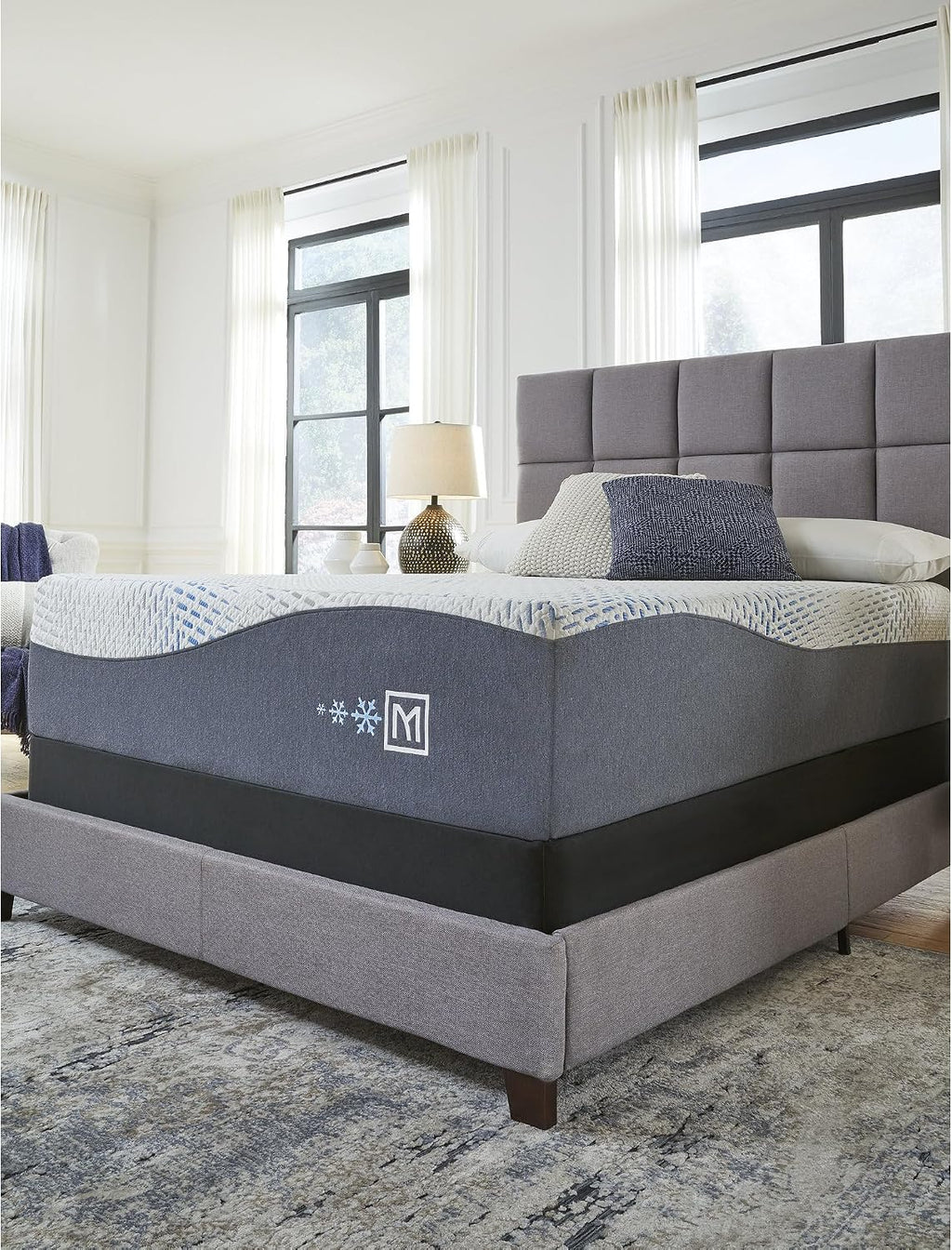 Signature Design by Ashley 14 Inch Millennium Cushion Firm Gel Memory Foam Hybrid Mattress, Queen, White