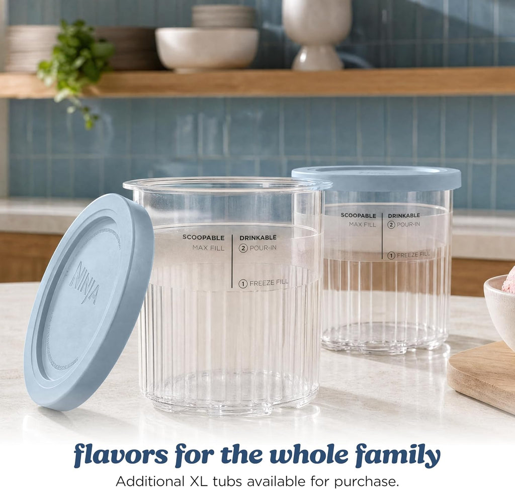 Ninja® CREAMi® XL 11-in-1 Ice Cream Maker for Ice Cream, Sorbet, Gelato & More, Now Featuring Dariy Free, Smoothie Bowl, and CreamiFit™, Includes (2) Family-Sized 24.oz Tubs, Navy, NC601