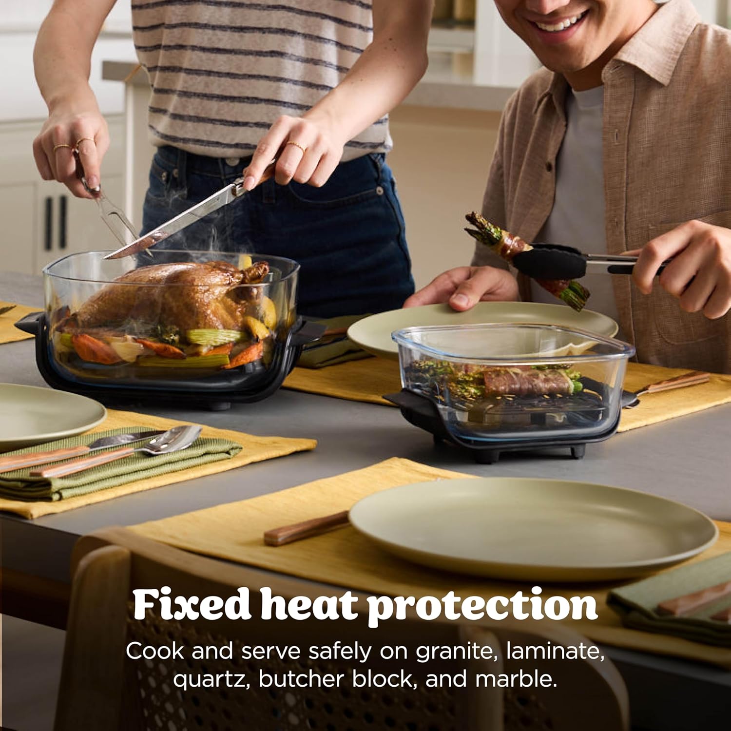 Ninja Crispi 4 in 1 Glass Air Fryer, 450°F, Non Toxic, 4QT and 6 Cup Containers with Lids, Dishwasher Safe, Stone, 1 Count, FN101ST
