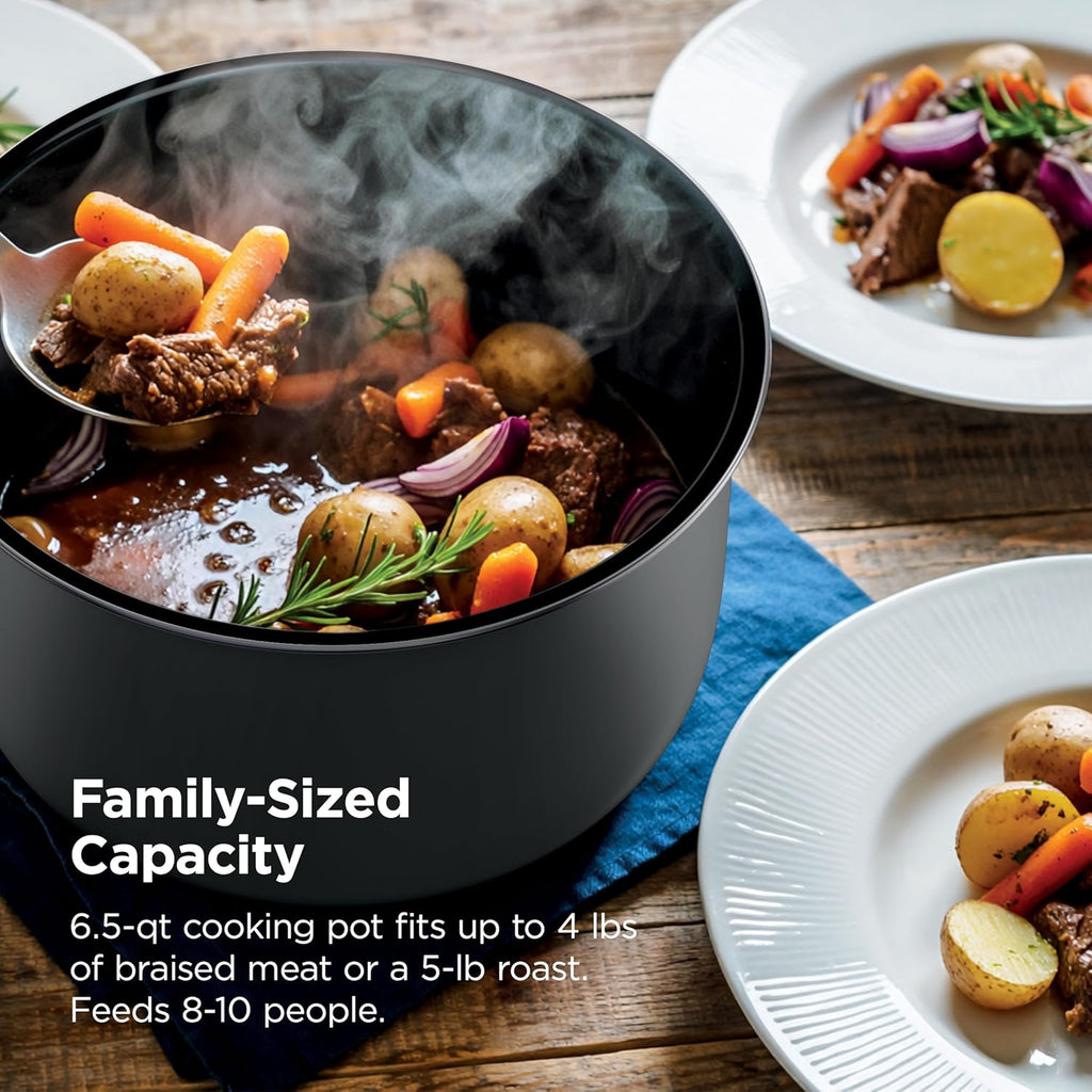 Ninja HyperHeat 9-in-1 Electric Pressure Cooker | 6.5 Qt Multi Cooker with Sear/Sauté, Slow Cooker, Rice Cooker, Sous Vide | 1200W | Fast Cooking, PFAS-Free Pot | Dark Gray | PC201GY